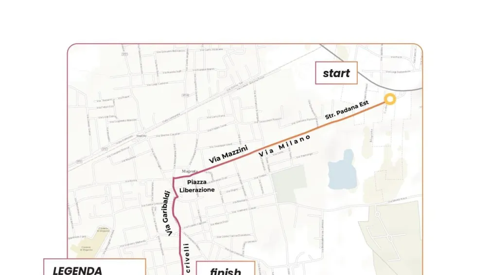 Magenta percorso Fiaccola Olimpica